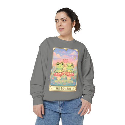 Cozy Tarotoads "The Lovers" Unisex Sweatshirt | Astrology Apparel, Perfect for Halloween, Gift for Friends Family, Great For Frog and Tarot Lovers, Great For Cold Weather