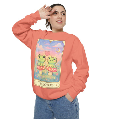 Cozy Tarotoads "The Lovers" Unisex Sweatshirt | Astrology Apparel, Perfect for Halloween, Gift for Friends Family, Great For Frog and Tarot Lovers, Great For Cold Weather