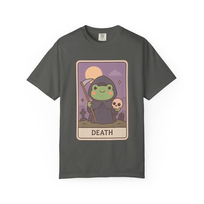Cute Tarotoads "Death" Unisex T-Shirt | Great for Halloween, Warm And Cozy, Great Gift Idea, Astrology Apparel, Unique Tarot Graphic T-Shirt, Good For Cold Weather