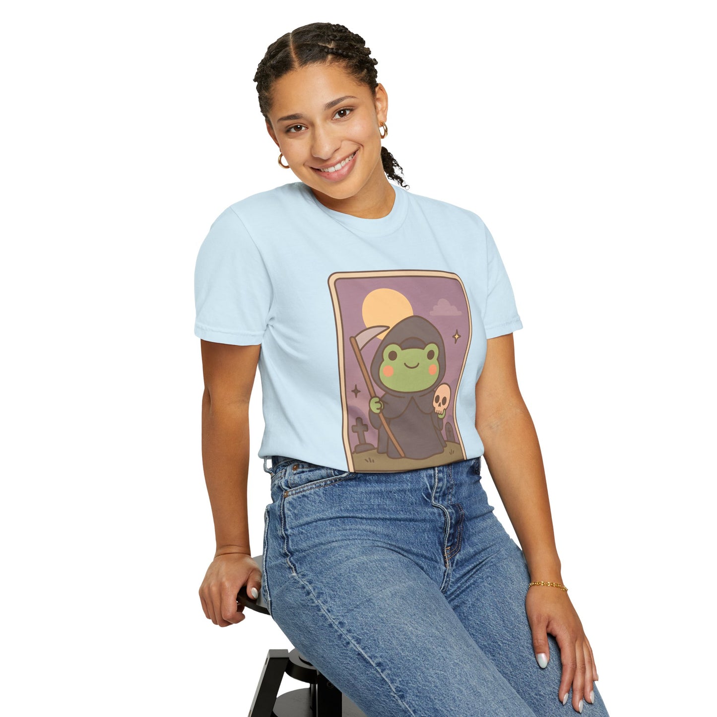 Unisex Garment-Dyed T-Shirt | Adorable Graphic T-shirt | Tarotoads! - “Death"