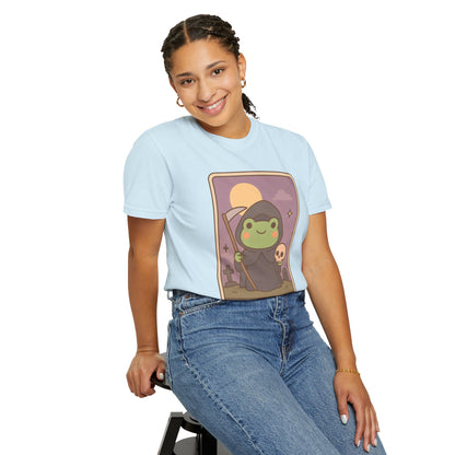 Unisex Garment-Dyed T-Shirt | Adorable Graphic T-shirt | Tarotoads! - “Death"