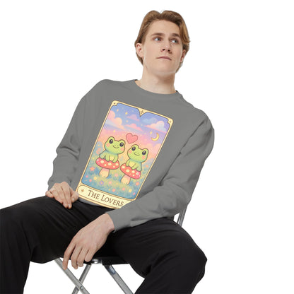 Cozy Tarotoads "The Lovers" Unisex Sweatshirt | Astrology Apparel, Perfect for Halloween, Gift for Friends Family, Great For Frog and Tarot Lovers, Great For Cold Weather