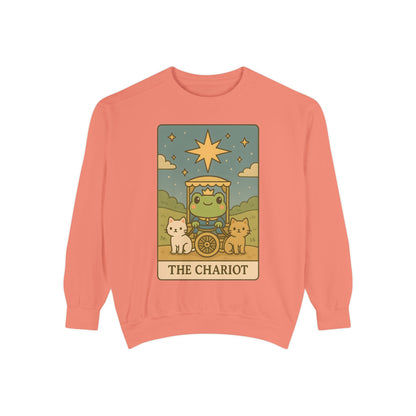 Cozy Tarotoads "The Chariot" Unisex Sweatshirt | Astrology Apparel, Perfect for Halloween, Gift for Friends Family, Great For Frog and Tarot Lovers, Great For Cold Weather