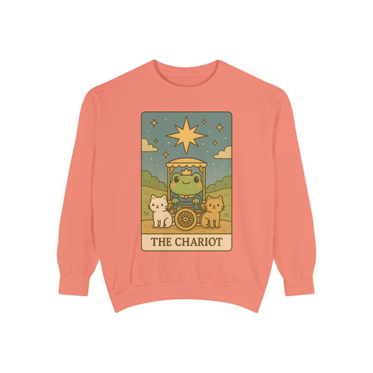 Cozy Tarotoads "The Chariot" Unisex Sweatshirt | Astrology Apparel, Perfect for Halloween, Gift for Friends Family, Great For Frog and Tarot Lovers, Great For Cold Weather