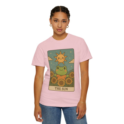 Cute Tarotoads "The Sun" Unisex T-Shirt | Great for Halloween, Warm And Cozy, Great Gift Idea, Astrology Apparel, Unique Tarot Graphic T-Shirt, Good For Cold Weather