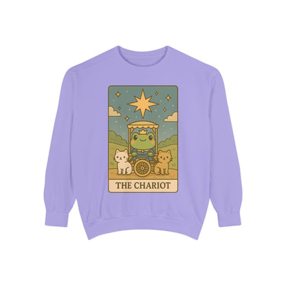 Cozy Tarotoads "The Chariot" Unisex Sweatshirt | Astrology Apparel, Perfect for Halloween, Gift for Friends Family, Great For Frog and Tarot Lovers, Great For Cold Weather