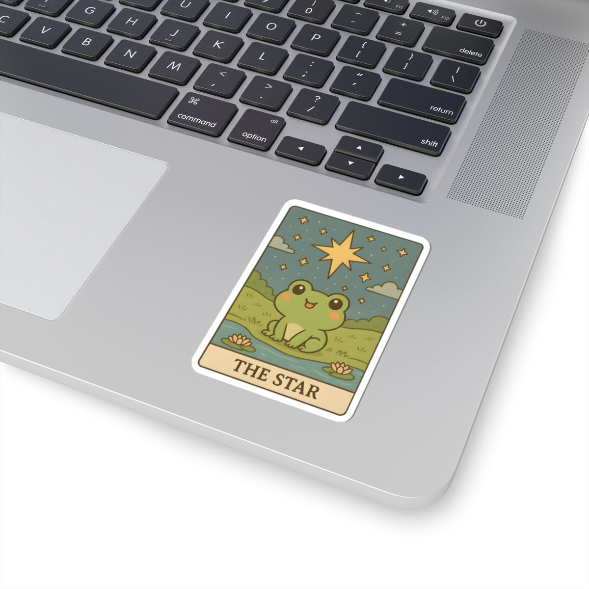 Adorable Tarotoads! "The Star" Kiss-Cut Sticker | Whimsical Nature Decor, Cute Frog Accessories, Eco-Friendly Gift, Laptop Stickers, Astrological Themed