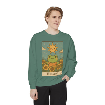 Cozy Tarotoads! "The Sun" Unisex Sweatshirt | Happy Frog Sun Sweatshirt, Unisex Pullover, Cozy Gift, Nature Lovers Apparel, Warm Fashion, Thoughtful Present
