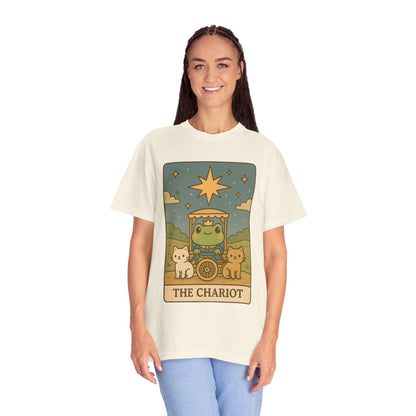 Cute Tarotoads "The Chariot" Unisex T-Shirt | Great for Halloween, Warm And Cozy, Great Gift Idea, Astrology Apparel, Unique Tarot Graphic T-Shirt, Good For Cold Weather