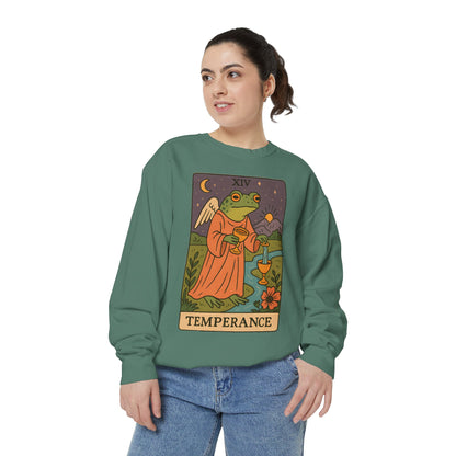 Cozy Tarotoads "Temperance" Unisex Sweatshirt | Adorable Casual Wear, Astrology Apparel, Unique Gift for Tarot Lovers