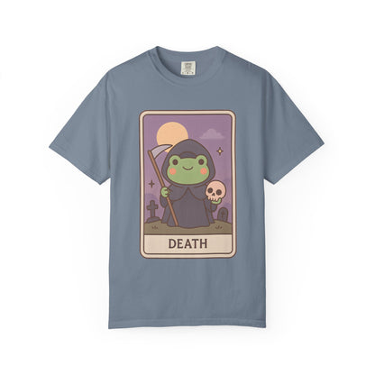 Cute Tarotoads "Death" Unisex T-Shirt | Great for Halloween, Warm And Cozy, Great Gift Idea, Astrology Apparel, Unique Tarot Graphic T-Shirt, Good For Cold Weather