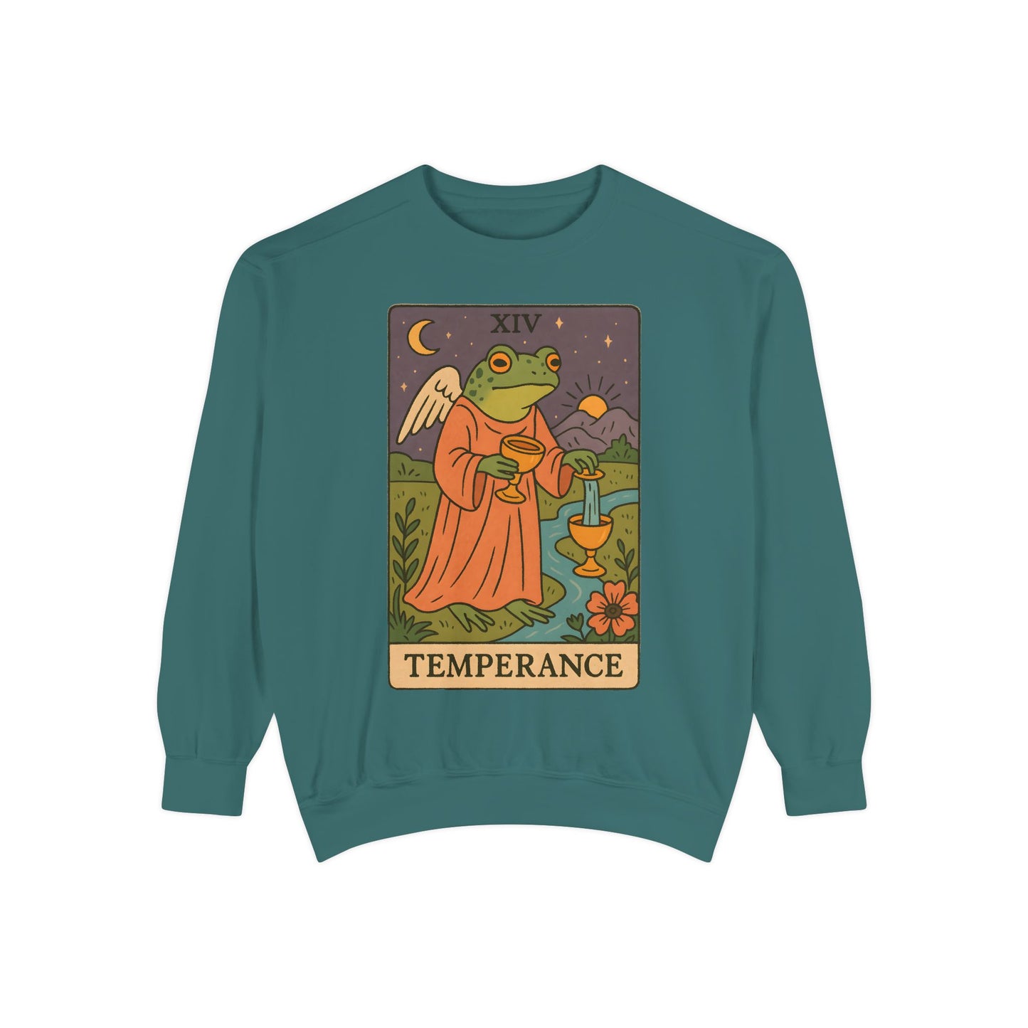 Cozy Tarotoads "Temperance" Unisex Sweatshirt | Adorable Casual Wear, Astrology Apparel, Unique Gift for Tarot Lovers