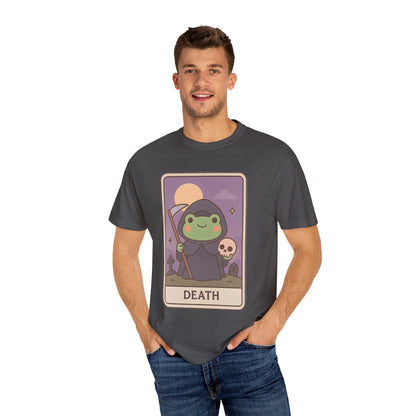 Cute Tarotoads "Death" Unisex T-Shirt | Great for Halloween, Warm And Cozy, Great Gift Idea, Astrology Apparel, Unique Tarot Graphic T-Shirt, Good For Cold Weather