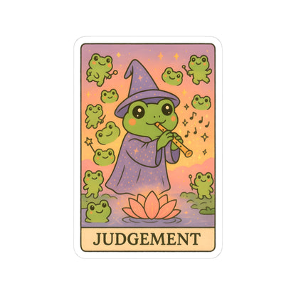 Whimsical Tarotoads! "Judgement" Kiss-Cut Sticker | Fun Outdoor Decor, Laptop Decals, Gift for Animal Lovers, Nature Enthusiasts, and Tarot Fans