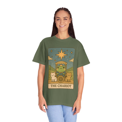 Cute Tarotoads "The Chariot" Unisex T-Shirt | Great for Halloween, Warm And Cozy, Great Gift Idea, Astrology Apparel, Unique Tarot Graphic T-Shirt, Good For Cold Weather