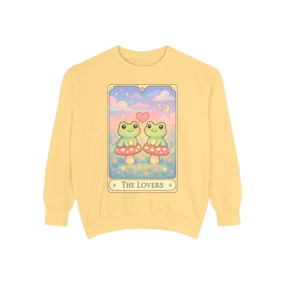 Cozy Tarotoads "The Lovers" Unisex Sweatshirt | Astrology Apparel, Perfect for Halloween, Gift for Friends Family, Great For Frog and Tarot Lovers, Great For Cold Weather