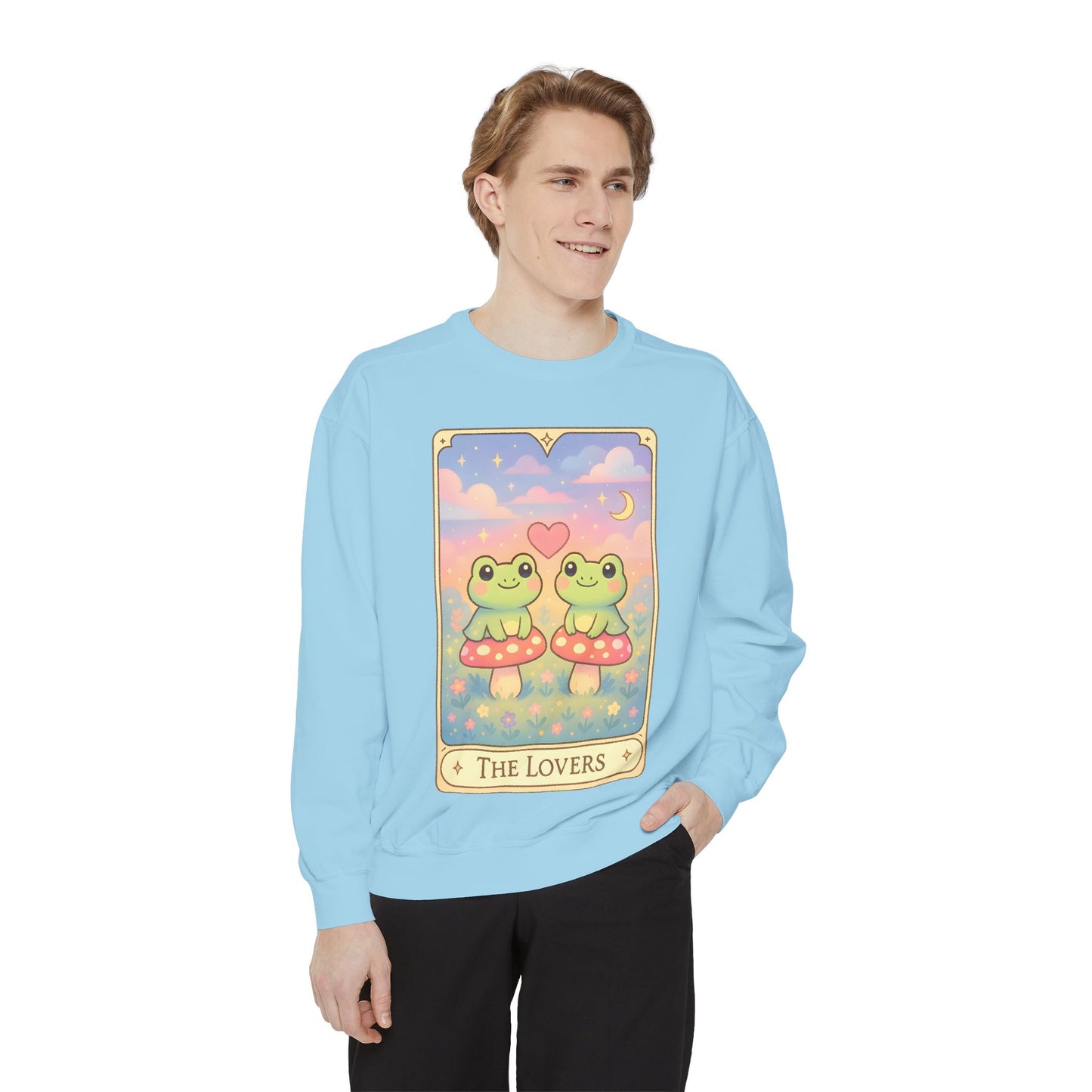 Cozy Tarotoads "The Lovers" Unisex Sweatshirt | Astrology Apparel, Perfect for Halloween, Gift for Friends Family, Great For Frog and Tarot Lovers, Great For Cold Weather