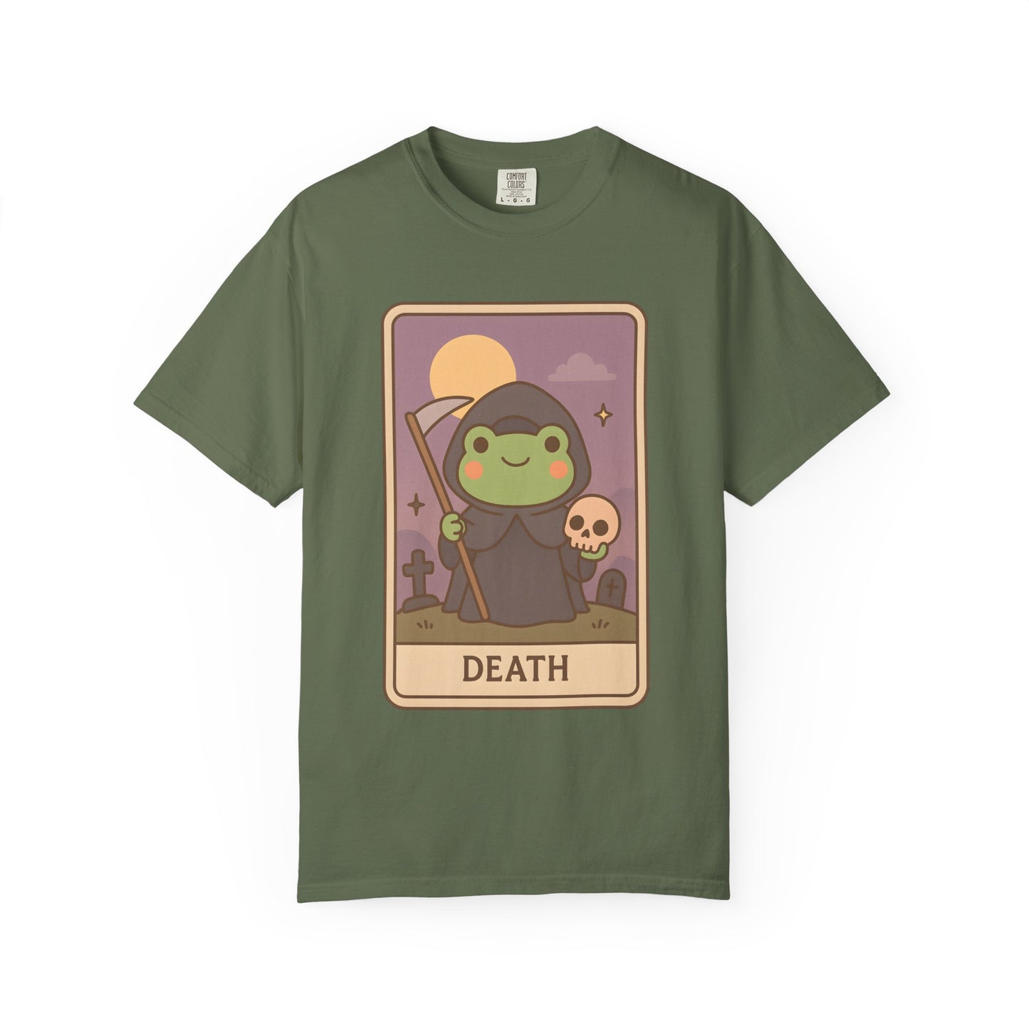 Unisex Garment-Dyed T-Shirt | Adorable Graphic T-shirt | Tarotoads! - “Death"