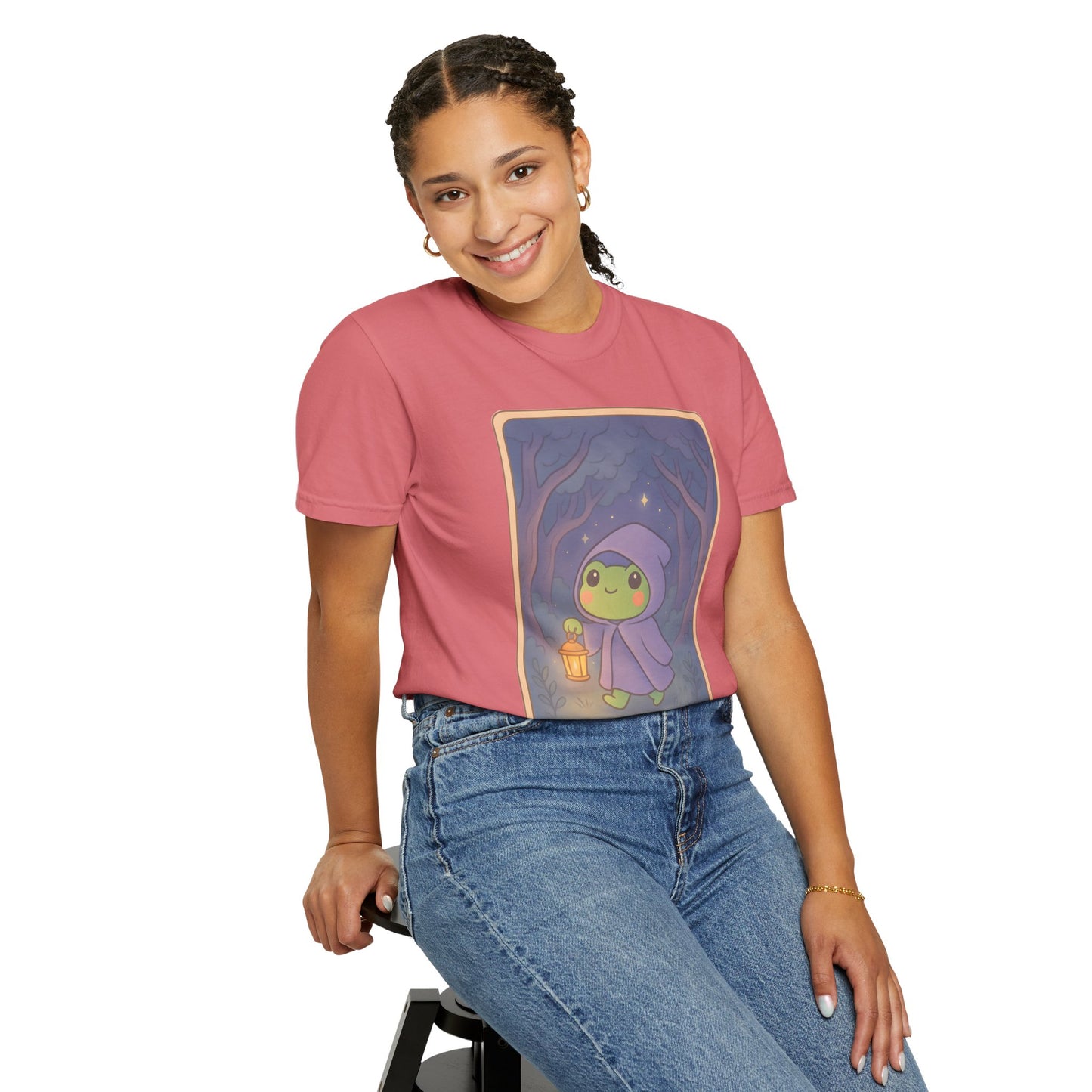 Cute Tarotoads "The Hermit" Unisex T-Shirt | Great for Halloween, Warm And Cozy, Great Gift Idea, Astrology Apparel, Unique Tarot Graphic T-Shirt, Good For Cold Weather