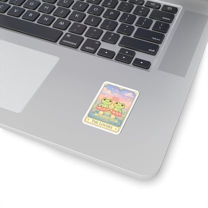Adorable Tarotoads! "The Lovers" Kiss-Cut Stickers | Cute Couple Decals, Whimsical Wall Decor, Gifts for Friends, Love Theme Accessories