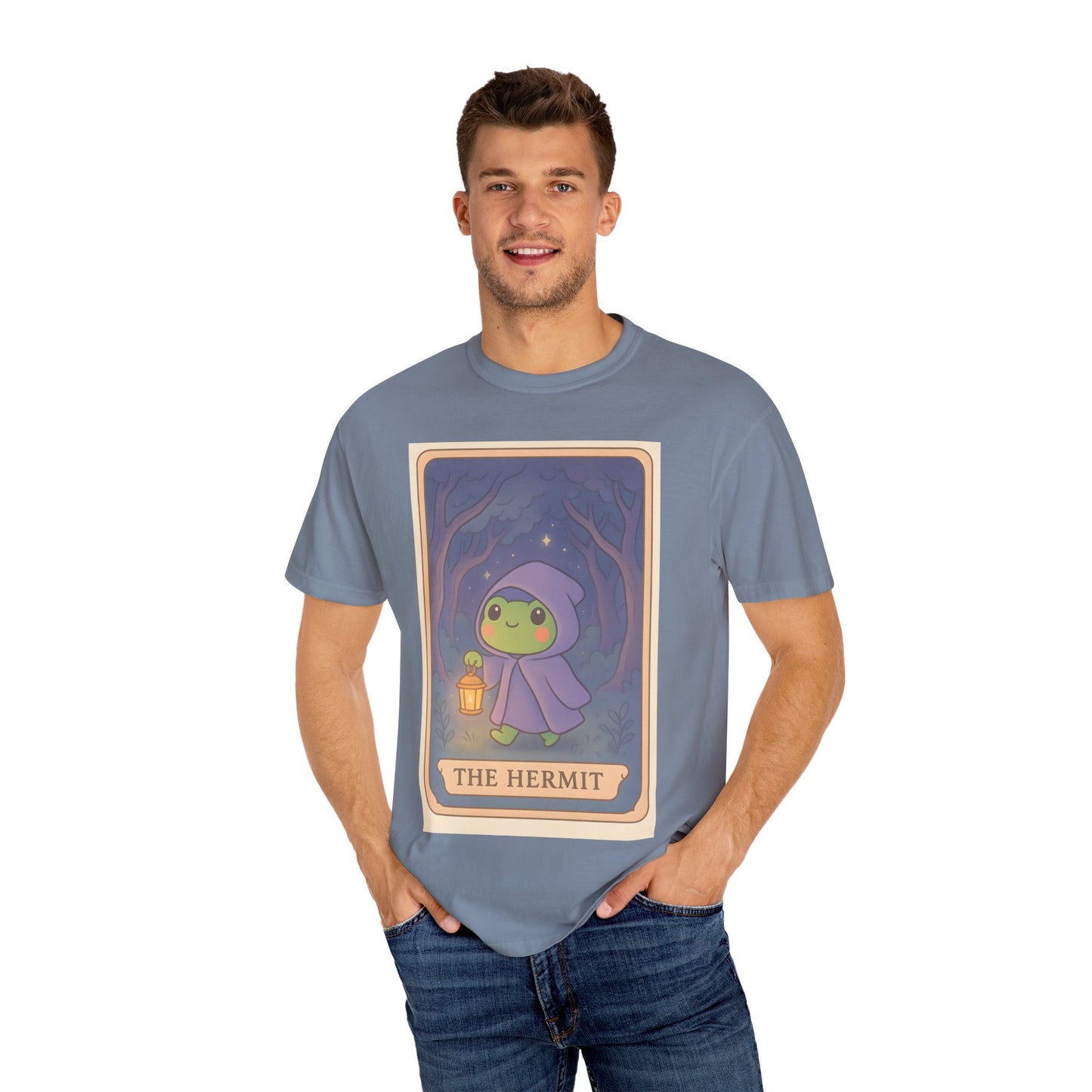 Unisex Garment-Dyed T-Shirt | Adorable Graphic T-shirt | Tarotoads! - “The Hermit"