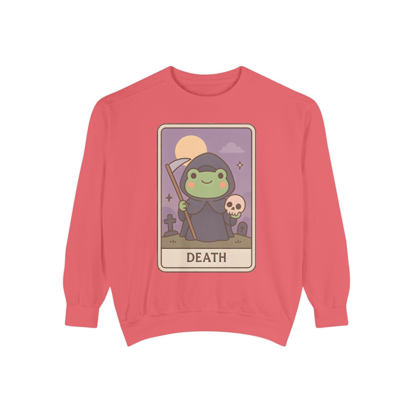 Cozy Tarotoads "Death" Unisex Sweatshirt | Astrology Apparel, Perfect for Halloween, Gift for Friends Family, Great For Frog and Tarot Lovers, Great For Cold Weather