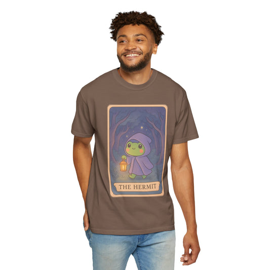 Cute Tarotoads "The Hermit" Unisex T-Shirt | Great for Halloween, Warm And Cozy, Great Gift Idea, Astrology Apparel, Unique Tarot Graphic T-Shirt, Good For Cold Weather