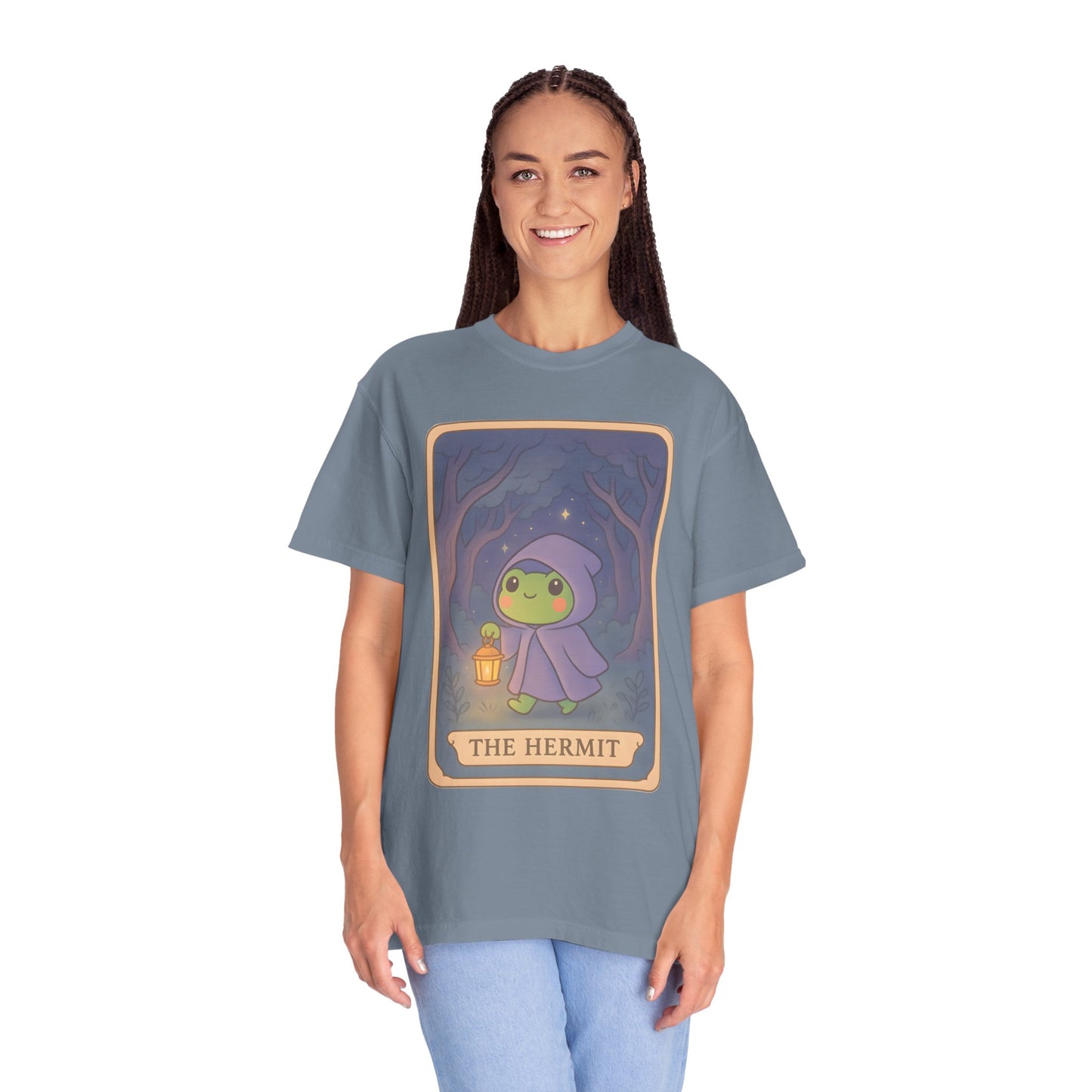 Cute Tarotoads "The Hermit" Unisex T-Shirt | Great for Halloween, Warm And Cozy, Great Gift Idea, Astrology Apparel, Unique Tarot Graphic T-Shirt, Good For Cold Weather