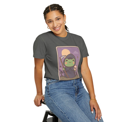 Cute Tarotoads "Death" Unisex T-Shirt | Great for Halloween, Warm And Cozy, Great Gift Idea, Astrology Apparel, Unique Tarot Graphic T-Shirt, Good For Cold Weather