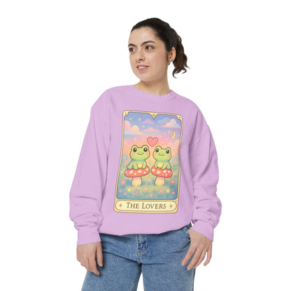 Cozy Tarotoads "The Lovers" Unisex Sweatshirt | Astrology Apparel, Perfect for Halloween, Gift for Friends Family, Great For Frog and Tarot Lovers, Great For Cold Weather