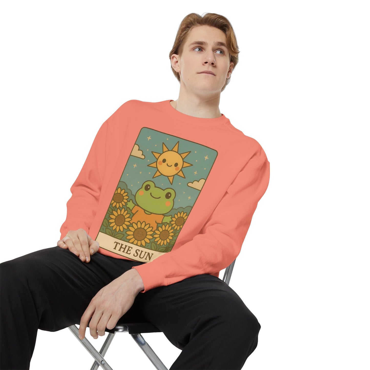 Cozy Tarotoads! "The Sun" Unisex Sweatshirt | Happy Frog Sun Sweatshirt, Unisex Pullover, Cozy Gift, Nature Lovers Apparel, Warm Fashion, Thoughtful Present