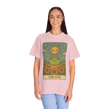 Cute Tarotoads "The Sun" Unisex T-Shirt | Great for Halloween, Warm And Cozy, Great Gift Idea, Astrology Apparel, Unique Tarot Graphic T-Shirt, Good For Cold Weather