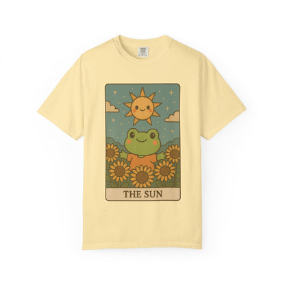 Cute Tarotoads "The Sun" Unisex T-Shirt | Great for Halloween, Warm And Cozy, Great Gift Idea, Astrology Apparel, Unique Tarot Graphic T-Shirt, Good For Cold Weather