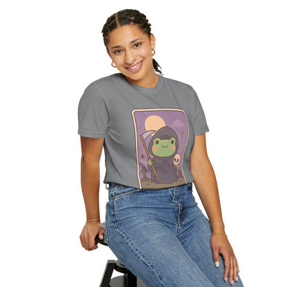 Cute Tarotoads "Death" Unisex T-Shirt | Great for Halloween, Warm And Cozy, Great Gift Idea, Astrology Apparel, Unique Tarot Graphic T-Shirt, Good For Cold Weather