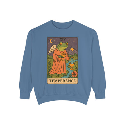 Cozy Tarotoads "Temperance" Unisex Sweatshirt | Adorable Casual Wear, Astrology Apparel, Unique Gift for Tarot Lovers