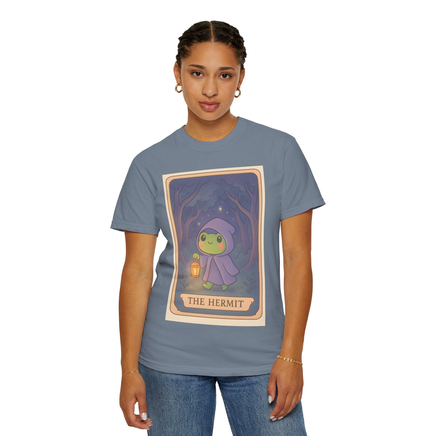 Unisex Garment-Dyed T-Shirt | Adorable Graphic T-shirt | Tarotoads! - “The Hermit"