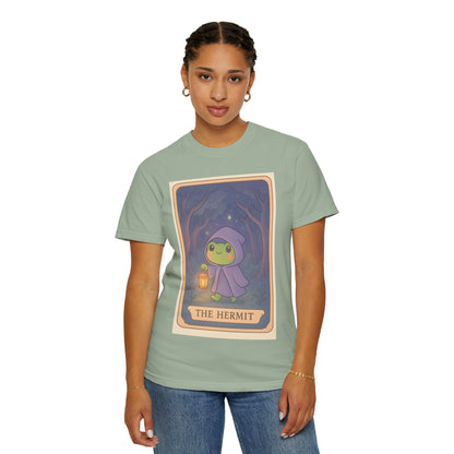 Unisex Garment-Dyed T-Shirt | Adorable Graphic T-shirt | Tarotoads! - “The Hermit"