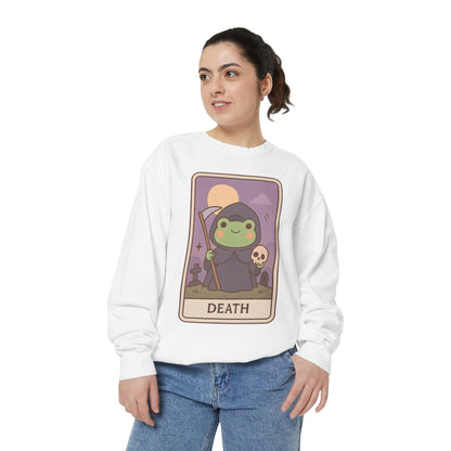 Cozy Tarotoads "Death" Unisex Sweatshirt | Astrology Apparel, Perfect for Halloween, Gift for Friends Family, Great For Frog and Tarot Lovers, Great For Cold Weather