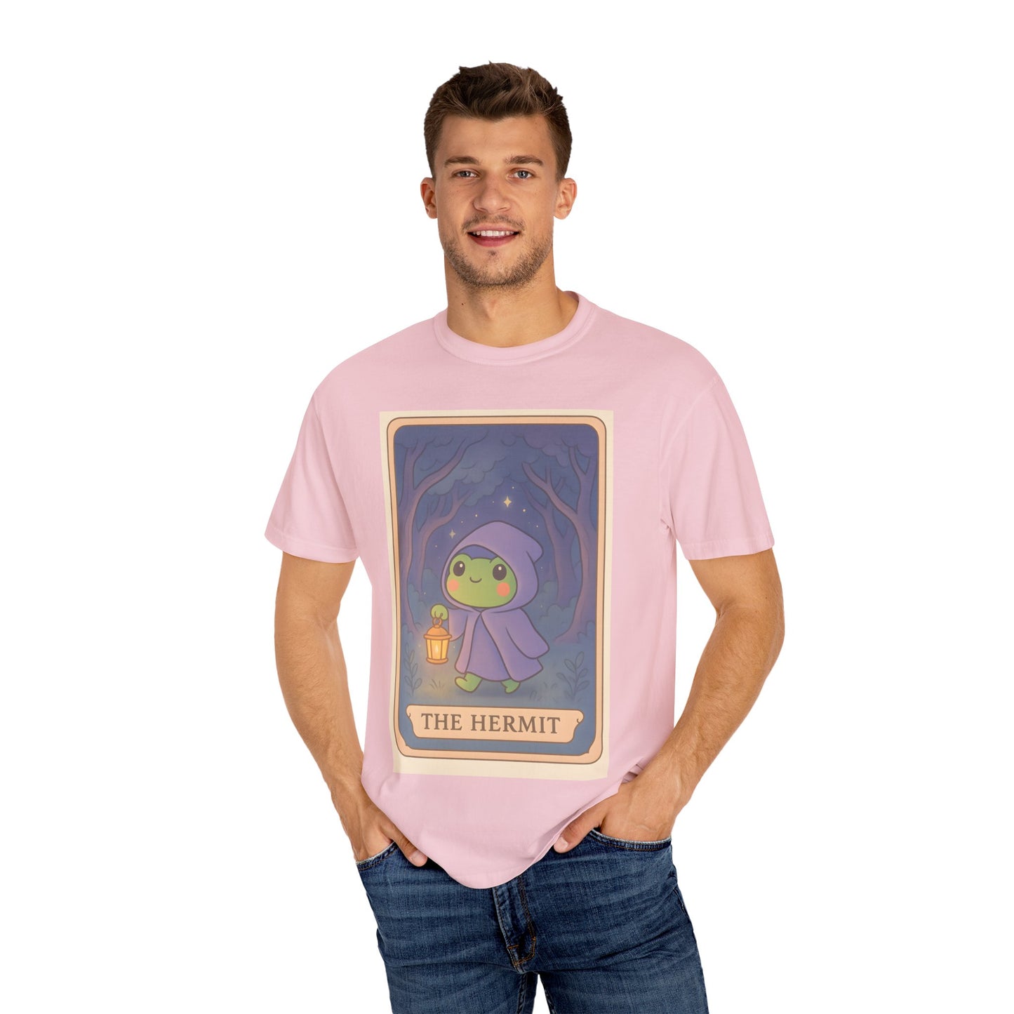 Unisex Garment-Dyed T-Shirt | Adorable Graphic T-shirt | Tarotoads! - “The Hermit"