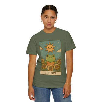 Cute Tarotoads "The Sun" Unisex T-Shirt | Great for Halloween, Warm And Cozy, Great Gift Idea, Astrology Apparel, Unique Tarot Graphic T-Shirt, Good For Cold Weather