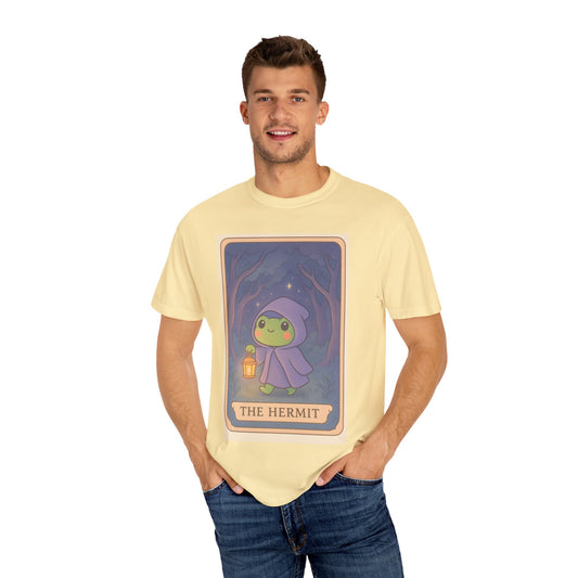 Unisex Garment-Dyed T-Shirt | Adorable Graphic T-shirt | Tarotoads! - “The Hermit"
