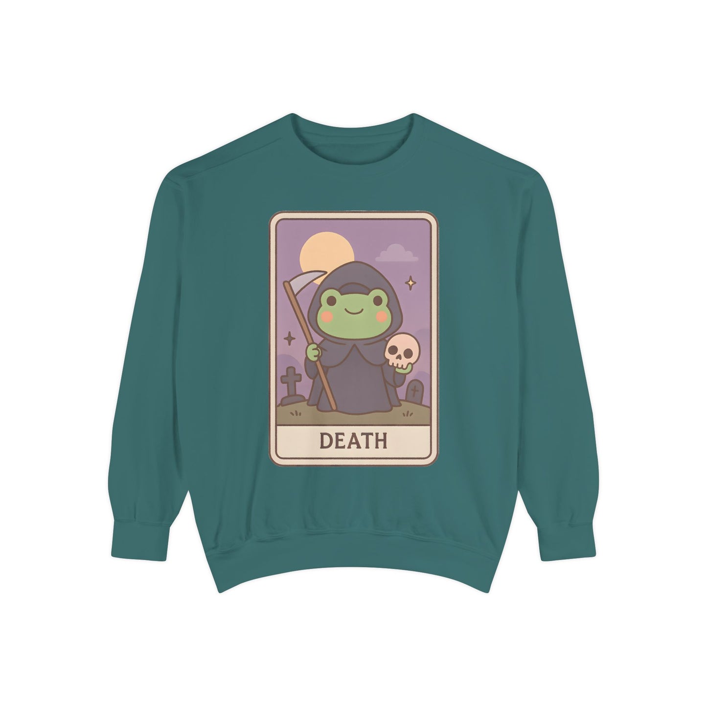 Cozy Tarotoads "Death" Unisex Sweatshirt | Astrology Apparel, Perfect for Halloween, Gift for Friends Family, Great For Frog and Tarot Lovers, Great For Cold Weather