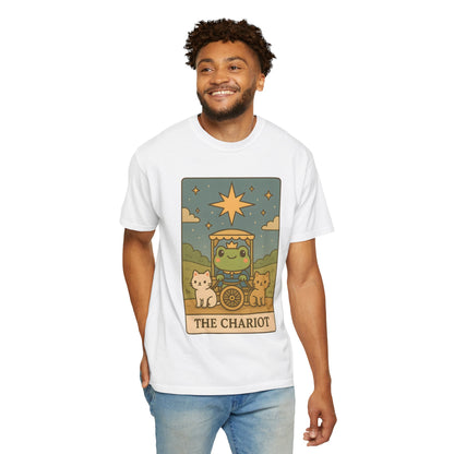 Cute Tarotoads "The Chariot" Unisex T-Shirt | Great for Halloween, Warm And Cozy, Great Gift Idea, Astrology Apparel, Unique Tarot Graphic T-Shirt, Good For Cold Weather