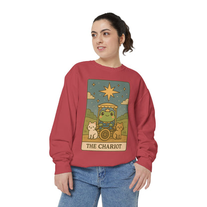Cozy Tarotoads "The Chariot" Unisex Sweatshirt | Astrology Apparel, Perfect for Halloween, Gift for Friends Family, Great For Frog and Tarot Lovers, Great For Cold Weather