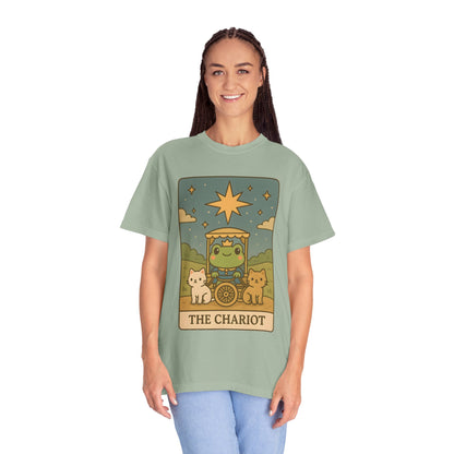Cute Tarotoads "The Chariot" Unisex T-Shirt | Great for Halloween, Warm And Cozy, Great Gift Idea, Astrology Apparel, Unique Tarot Graphic T-Shirt, Good For Cold Weather