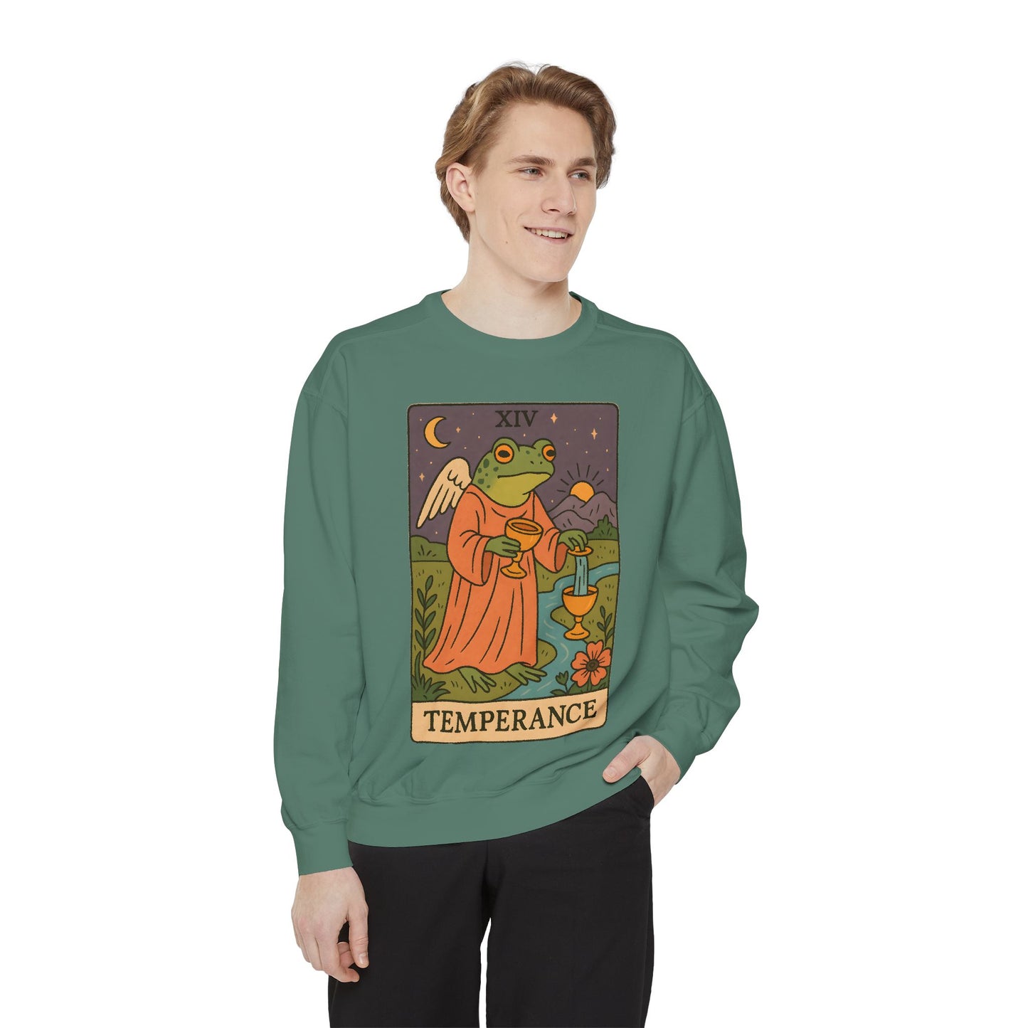 Cozy Tarotoads "Temperance" Unisex Sweatshirt | Adorable Casual Wear, Astrology Apparel, Unique Gift for Tarot Lovers