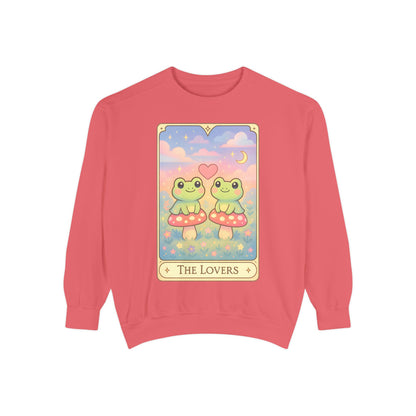 Cozy Tarotoads "The Lovers" Unisex Sweatshirt | Astrology Apparel, Perfect for Halloween, Gift for Friends Family, Great For Frog and Tarot Lovers, Great For Cold Weather