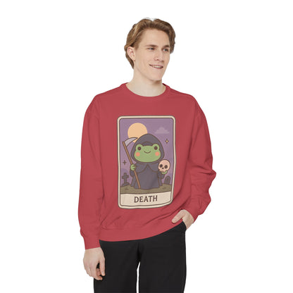 Cozy Tarotoads "Death" Unisex Sweatshirt | Astrology Apparel, Perfect for Halloween, Gift for Friends Family, Great For Frog and Tarot Lovers, Great For Cold Weather