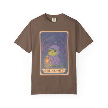 Cute Tarotoads "The Hermit" Unisex T-Shirt | Great for Halloween, Warm And Cozy, Great Gift Idea, Astrology Apparel, Unique Tarot Graphic T-Shirt, Good For Cold Weather