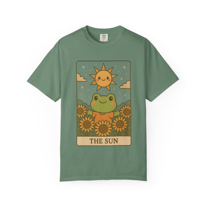 Cute Tarotoads "The Sun" Unisex T-Shirt | Great for Halloween, Warm And Cozy, Great Gift Idea, Astrology Apparel, Unique Tarot Graphic T-Shirt, Good For Cold Weather
